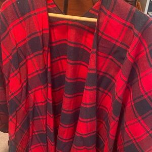 Kavu Red and Black Plaid Shawl